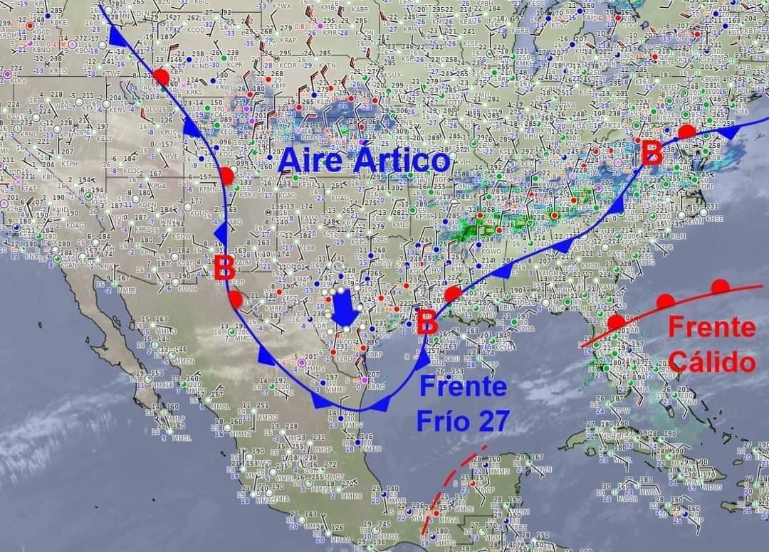Frente frío 27 dejará a 23 estados ‘como paleta’