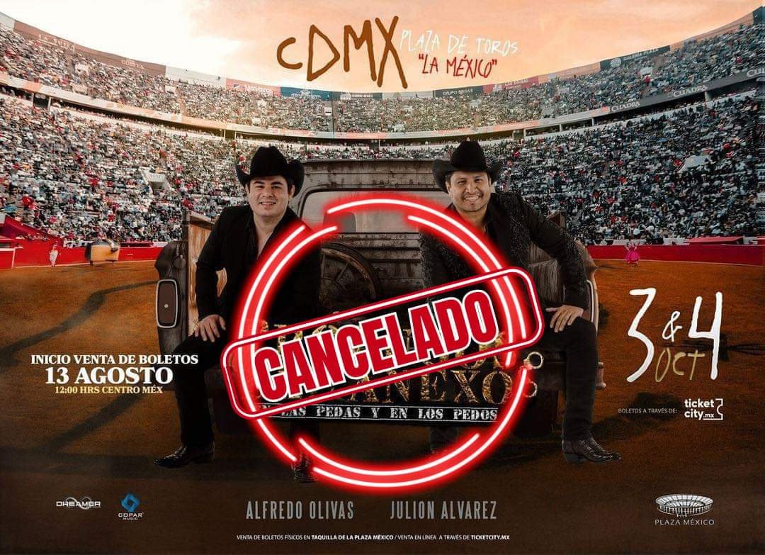 Sin Permisos Como Quieren Cantar, Julión Álvarez y Alfredo Olivas Confirman Cancelación de Conciertos en CDMX.