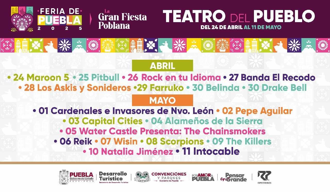 ¡OJO! Esta es la cartelera oficial de artistas en el Teatro del Pueblo