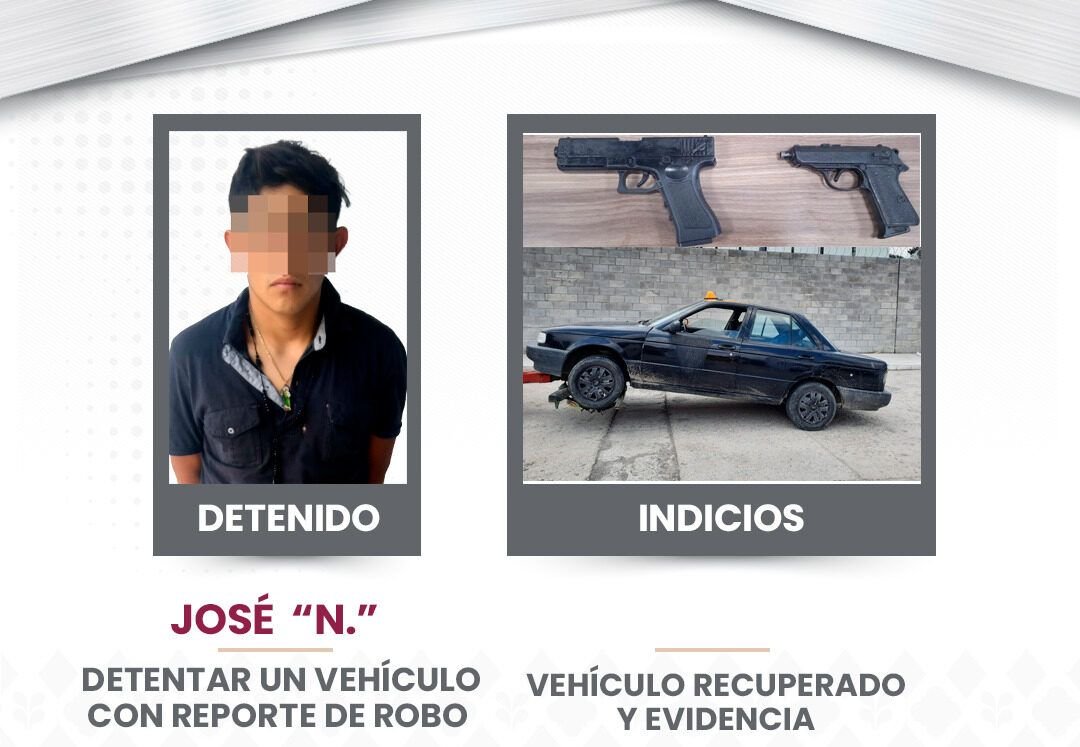 Lo detienen en taxi robado en Las Carmelitas