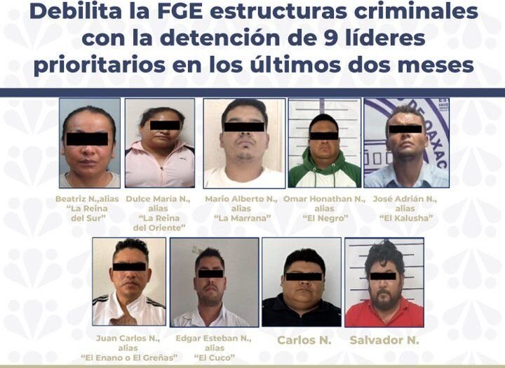 Aquí las y los lideres criminales detenidos en últimos días por Fiscalía de Puebla